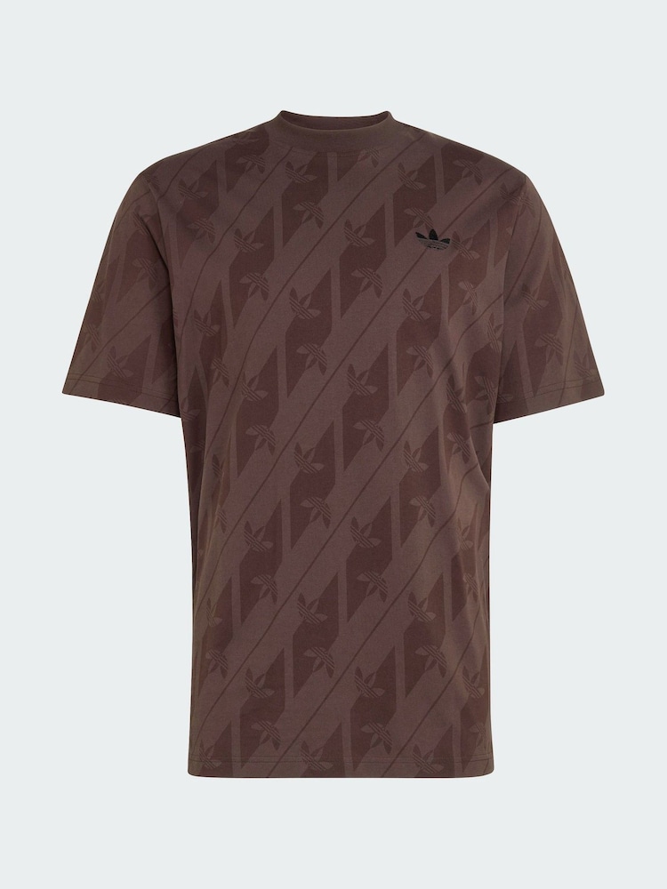 adidas Originals Brown Monagram Aop T-Shirt - Image 5 of 5 adidas Originals Brown Monagram Aop T-Shirt - Image 5 of 5