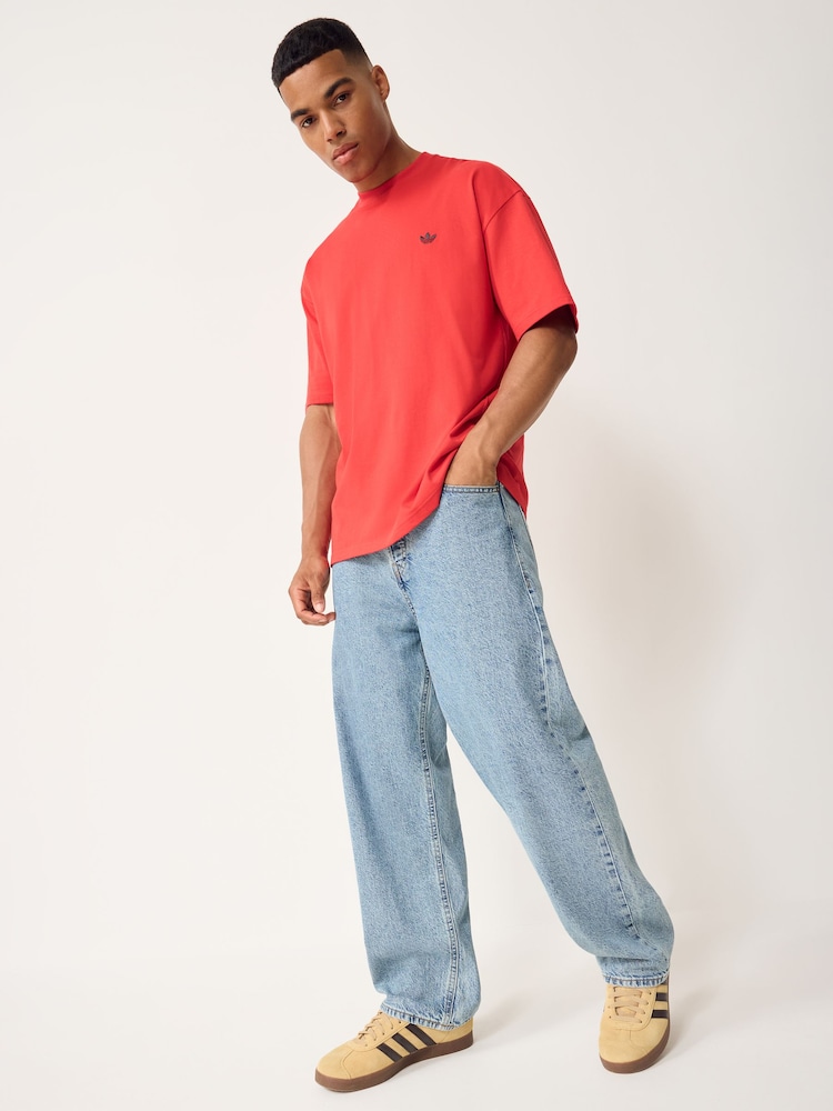 adidas Originals Red Trefoil Essentials Loose T-Shirt - Image 2 of 5 adidas Originals Red Trefoil Essentials Loose T-Shirt - Image 2 of 5