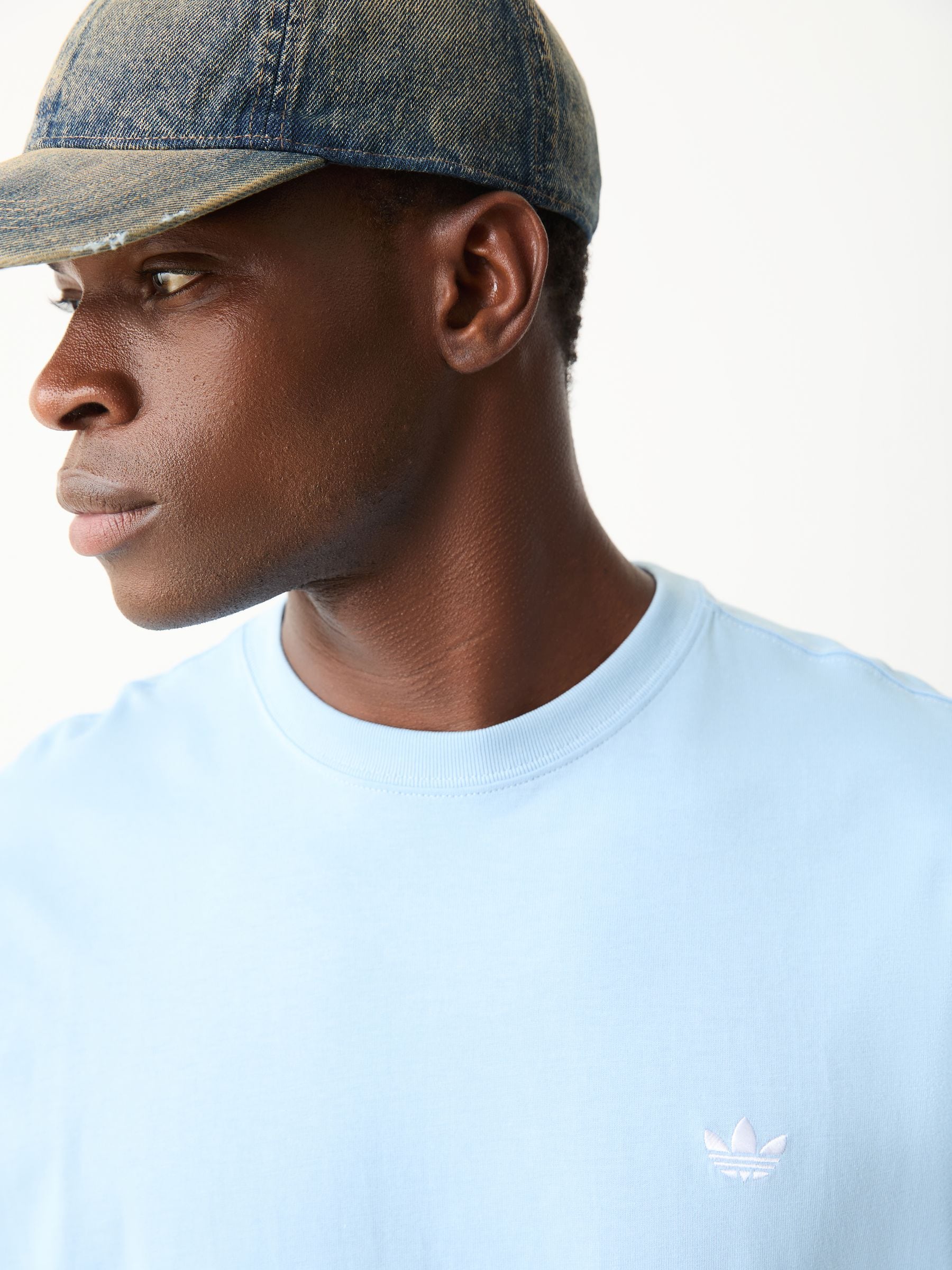 Buy adidas Originals Light Blue Trefoil Essentials Loose T-Shirt
