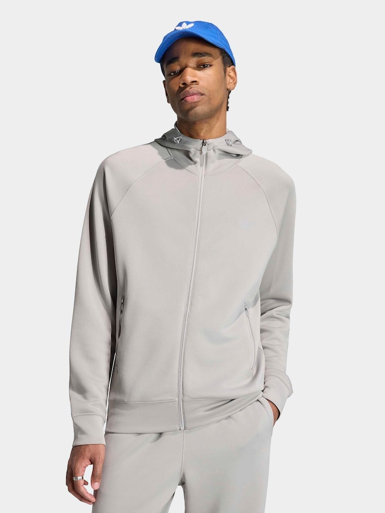 Сірий - adidas Originals Trefoil Essentials Spacer Fullzip Hoodie - Image 1 of 6