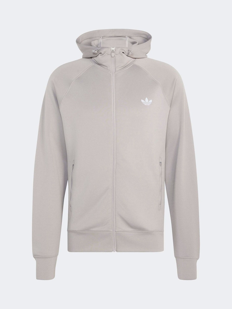 Сірий - adidas Originals Trefoil Essentials Spacer Fullzip Hoodie - Image 6 of 6
