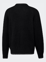 adidas Originals Black 3S Knit Crew Neck Sweat Top - Image 6 of 7