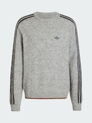 adidas originals סווטשירט סרוג עם צווארון עגול ו-3 פסים - תמונה 4 מתוך 6