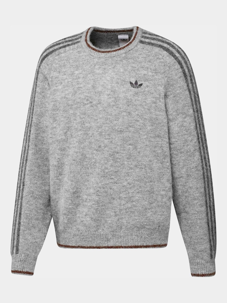 adidas originals סווטשירט סרוג עם צווארון עגול ו-3 פסים - תמונה 6 מתוך 6