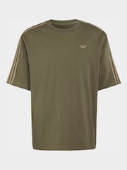 adidas Originals Green Adicolor 3-Stripes Oversized  T-Shirt - Image 5 of 5