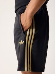 adidas Originals Black Adidas Adicolor Jacquard Shorts - Image 4 of 5