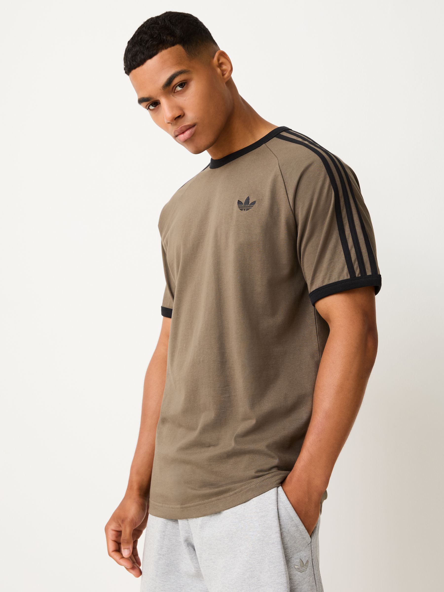 Buy Khaki - adidas Originals 3-Stripes T-Shirt from Next Japan