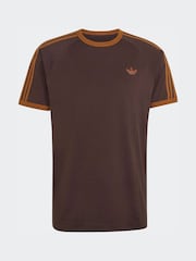 adidas Originals Brown/Orange 3-Stripes T-Shirt - Image 1 of 1