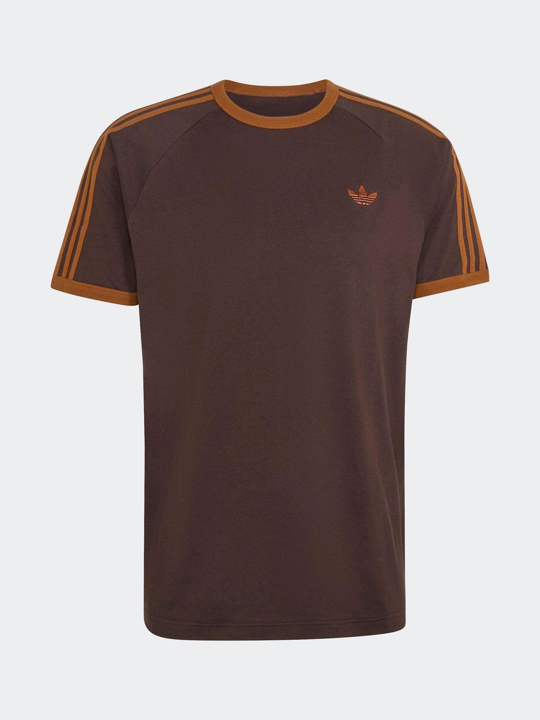 Buy adidas Originals Brown/Orange 3-Stripes T-Shirt from Next Romania