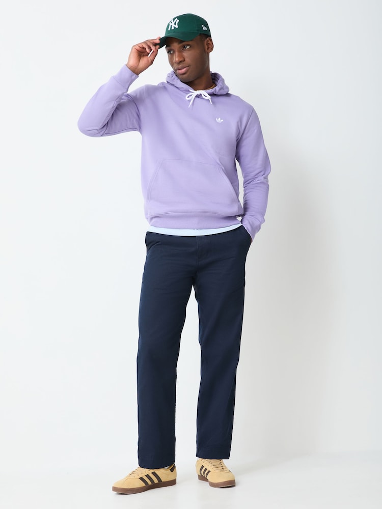 adidas Originals Purple Trefoil Essentials Hoodie - Image 2 of 5 adidas Originals Purple Trefoil Essentials Hoodie - Image 2 of 5