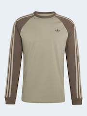 Зелений - adidas Originals 3-Stripes Long Sleeve T-Shirt - Image 6 of 6