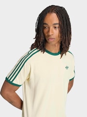 adidas Originals Beige/Green 3-Stripes T-Shirt - Image 5 of 6