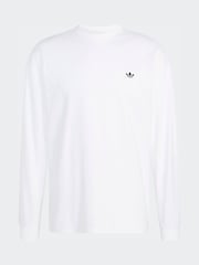 adidas Originals White Trefoil Essentials Longsleeve T-Shirt - Image 1 of 1