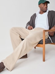 beis - Pantalones de chándal básicos con bajo abierto y trébol de Adidas Originals - Imagen 3 de 6