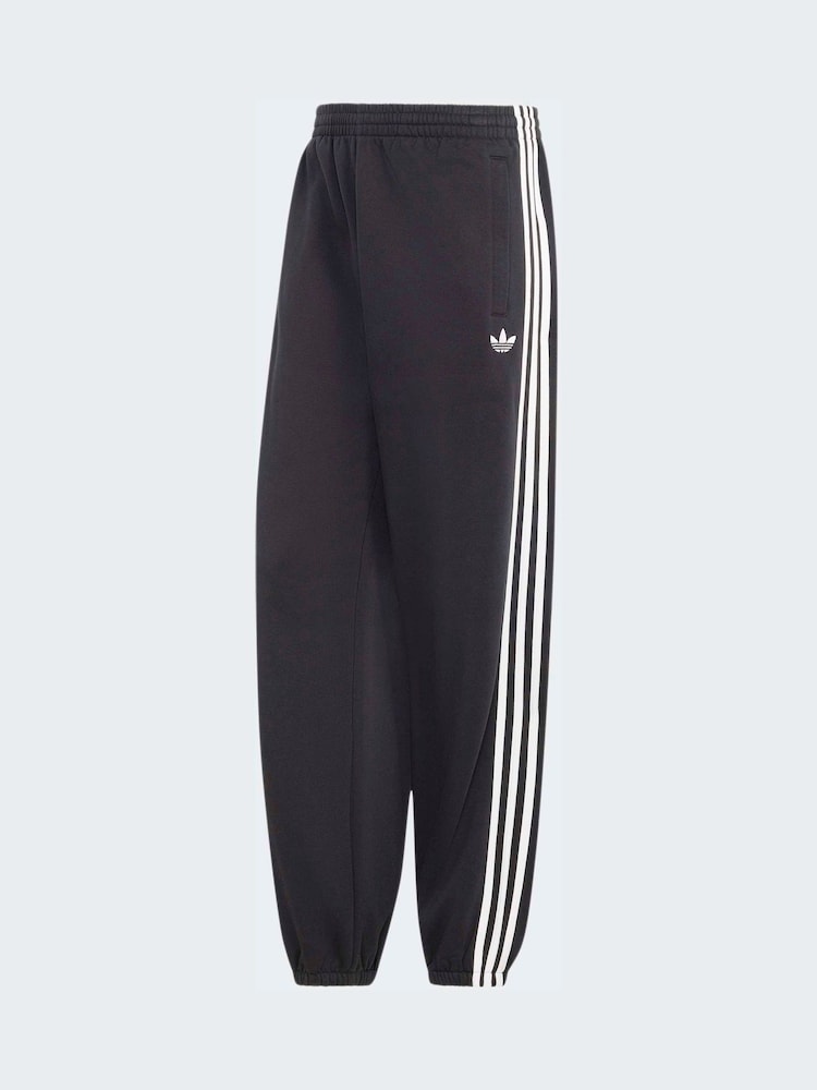 Negro - adidas Originals Adicolor 3 Stripes Cuffed Sweatpants - Imagen 5 de 5
