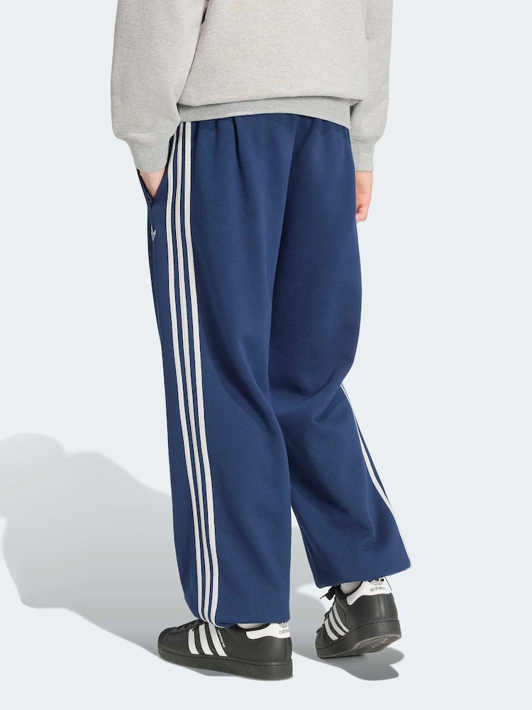 adidas Originals Blue Adicolor 3 Stripes Cuffed Sweatpants - Image 2 of 6