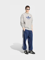 adidas Originals Blue Adicolor 3 Stripes Cuffed Sweatpants - Image 3 of 6