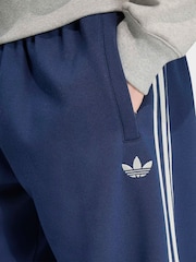 adidas Originals Blue Adicolor 3 Stripes Cuffed Sweatpants - Image 4 of 6
