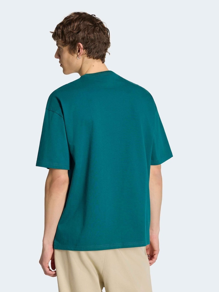 adidas Originals Dark Green Trefoil Essentials Loose T-Shirt - Image 2 of 5