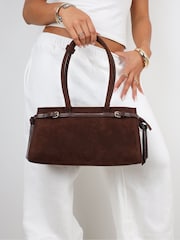 Simmi London Brown Eos Faux Suede Handbag - Image 1 of 4
