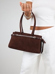 Simmi London Brown Eos Faux Suede Handbag - Image 3 of 4