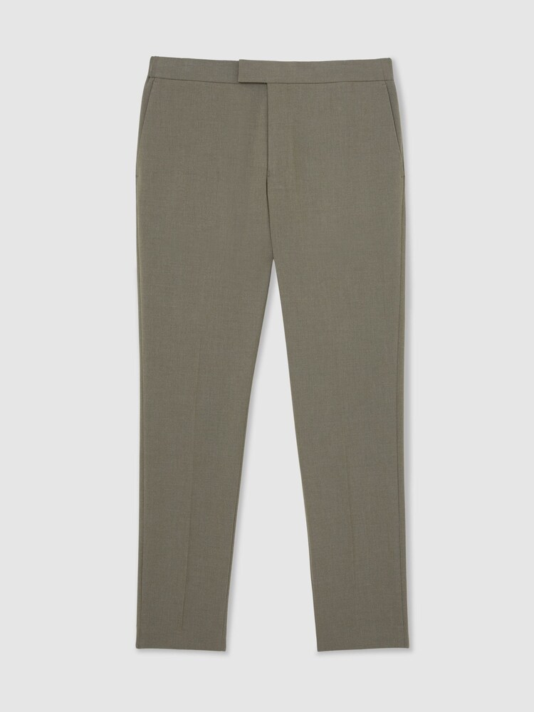 Reiss Dark Sage Green Found Stretch Slim-Fit Drawstring Trousers - Image 2 of 7