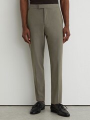 Reiss Dark Sage Green Found Stretch Slim-Fit Drawstring Trousers - Image 3 of 7