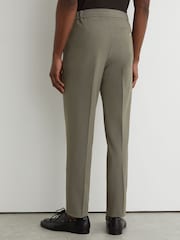 Reiss Dark Sage Green Found Stretch Slim-Fit Drawstring Trousers - Image 4 of 7
