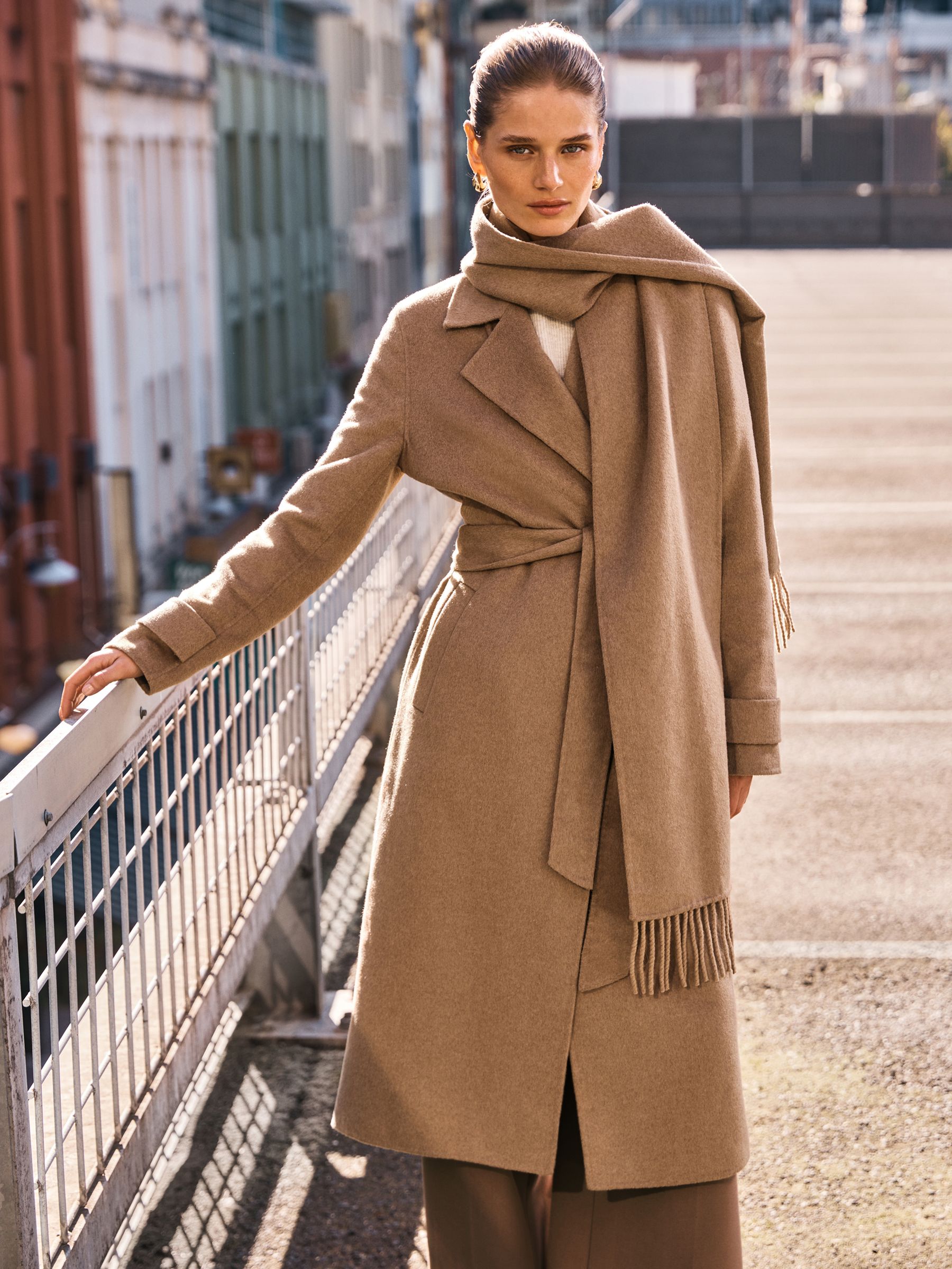 美品　enof twill long coat M Buy Forever New Brown Saige Felled Scarf Coat from the Next UK