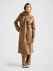 Forever New Brown Saige Felled Scarf Coat - Image 1 of 5
