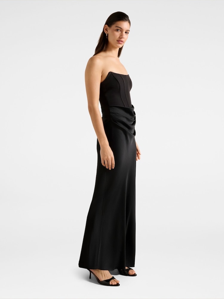 Forever New Black Isra Drape Strapless Maxi Dress - Image 4 of 4 Forever New Black Isra Drape Strapless Maxi Dress - Image 4 of 4
