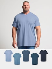 BadRhino Big & Tall Blue Longline V-Neck T-Shirts 5 Pack - Image 1 of 8