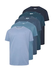 BadRhino Big & Tall Blue Longline V-Neck T-Shirts 5 Pack - Image 6 of 8