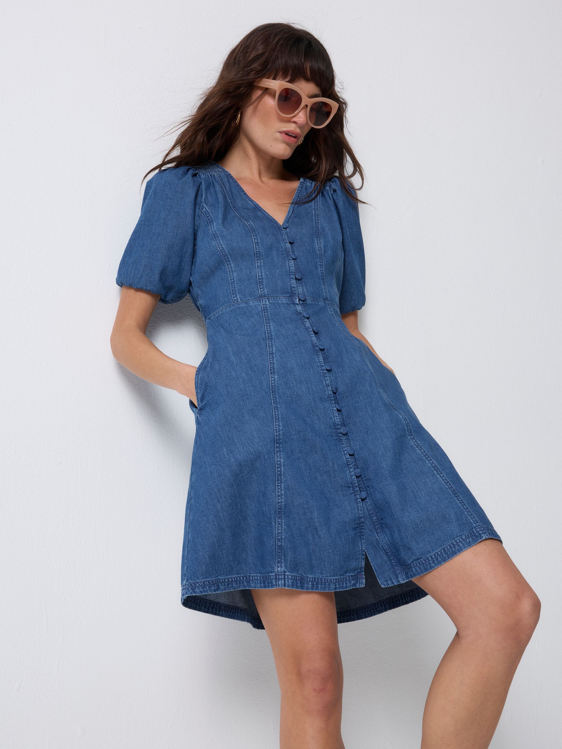 Buy SCAMP & DUDE Blue Denim Button Through Dress from Next USA