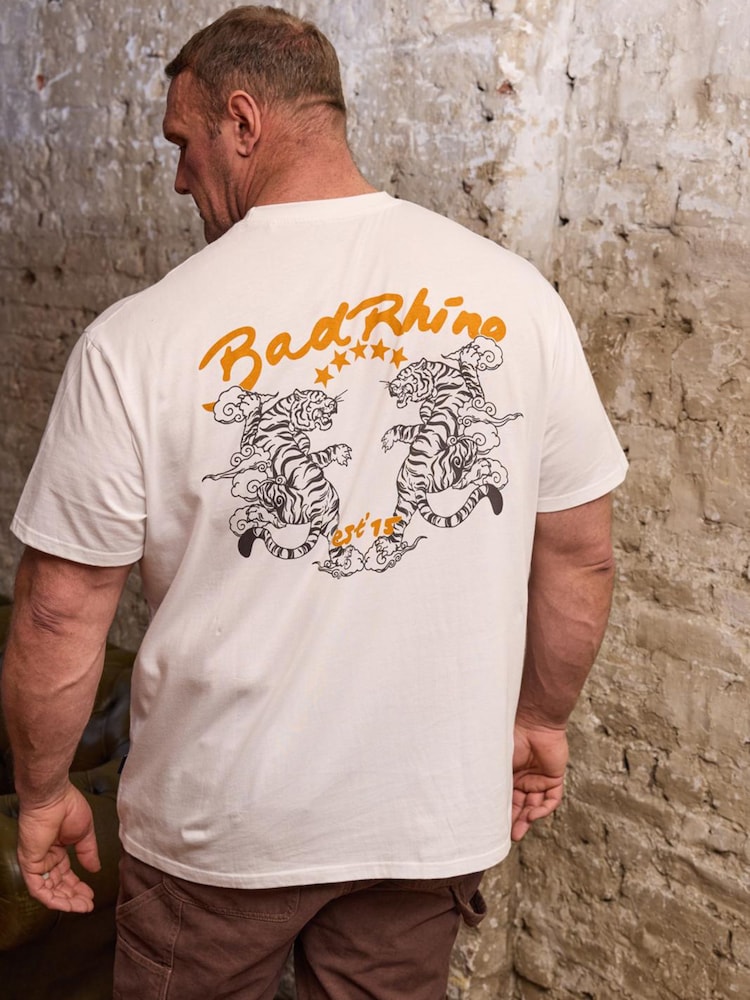BadRhino Big & Tall White Tiger Star T-Shirt - Image 1 of 5