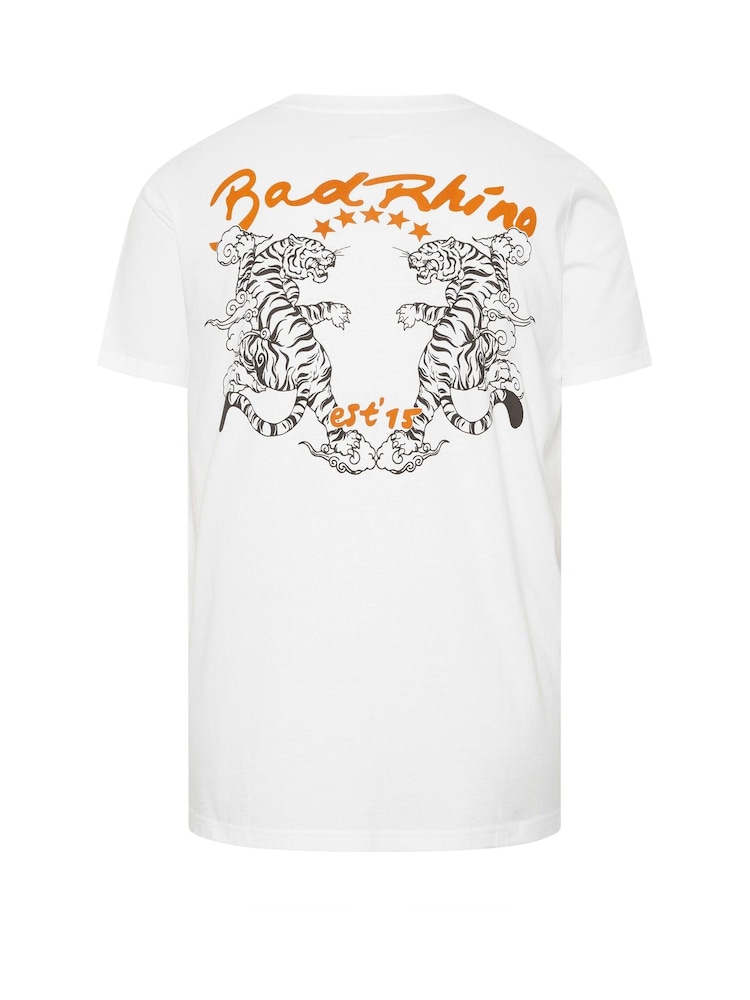 BadRhino Big & Tall White Tiger Star T-Shirt - Image 5 of 5