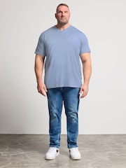 BadRhino Big & Tall Blue V-Neck T-Shirts 5 Pack - Image 4 of 8