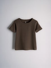 The Set 4 Pack Cropped Jersey Rib Short Sleeve T-Shirt Brown/Cream/Stripe - Image 2 of 6