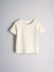 The Set 4 Pack Cropped Jersey Rib Short Sleeve T-Shirt Brown/Cream/Stripe - Image 3 of 6