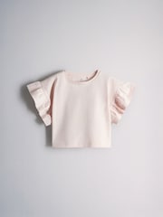 The Set 4 Pack Frill Sleeve Cotton T-Shirts Pink/Cream/Purple - Image 3 of 7