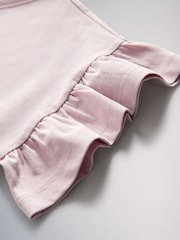 The Set 4 Pack Frill Sleeve Cotton T-Shirts Pink/Cream/Purple - Image 6 of 7