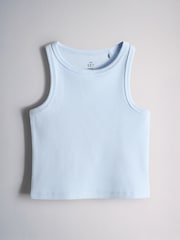 The Set 5 Pack Cropped Rib Vests Red/Blue/Stripe/Pink/Cream - Image 3 of 12