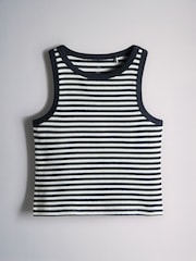 The Set 5 Pack Cropped Rib Vests Red/Blue/Stripe/Pink/Cream - Image 4 of 12