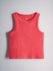 The Set 5 Pack Cropped Rib Vests Red/Blue/Stripe/Pink/Cream - Image 5 of 12