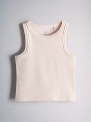 The Set 5 Pack Cropped Rib Vests Red/Blue/Stripe/Pink/Cream - Image 6 of 12