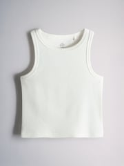 The Set 5 Pack Cropped Rib Vests Red/Blue/Stripe/Pink/Cream - Image 7 of 12