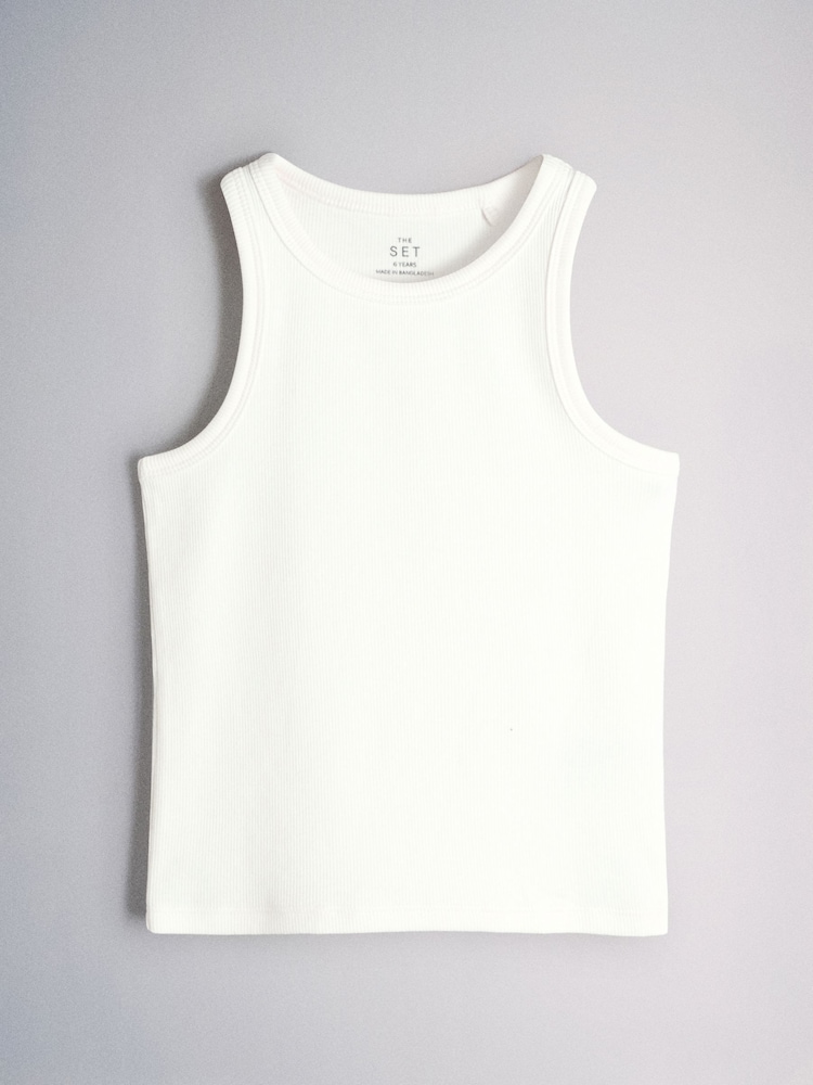 The Set 5 Pack Jersey Rib Vests Pink/Purple/White - Image 2 of 7 The Set 5 Pack Jersey Rib Vests Pink/Purple/White - Image 2 of 7