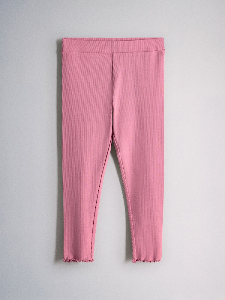 The Set 4 Pack Jersey Rib Leggings Pink/Navy Blue/Purple - Image 2 of 7