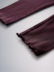 The Set 4 Pack Jersey Rib Leggings Pink/Navy Blue/Purple - Image 7 of 7