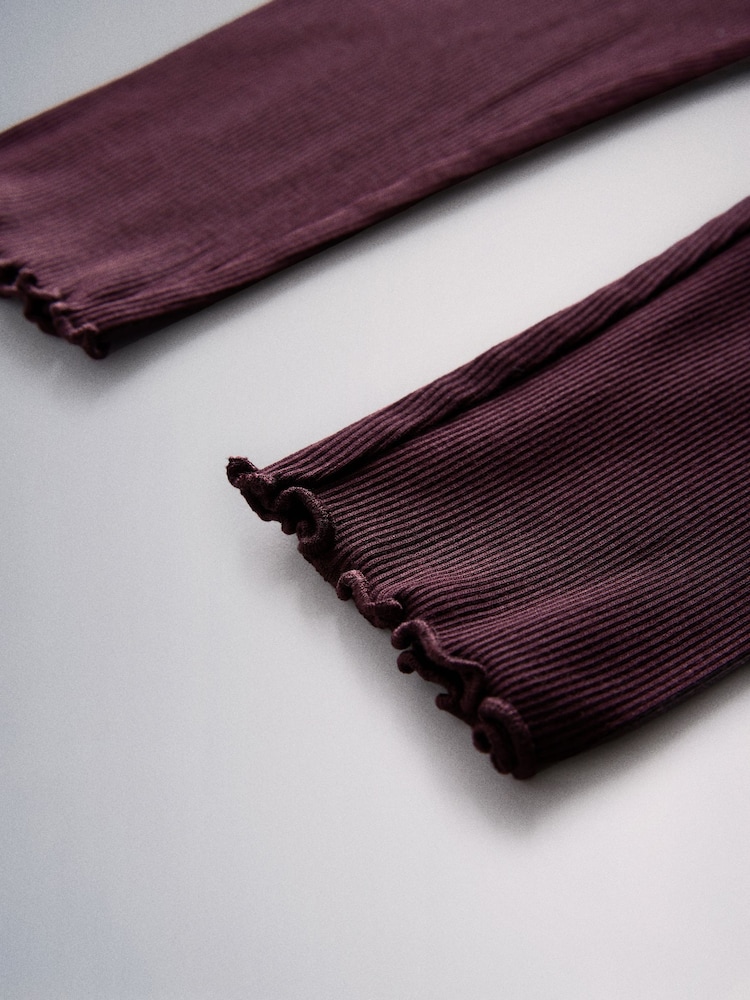 The Set 4 Pack Jersey Rib Leggings Pink/Navy Blue/Purple - Image 7 of 7